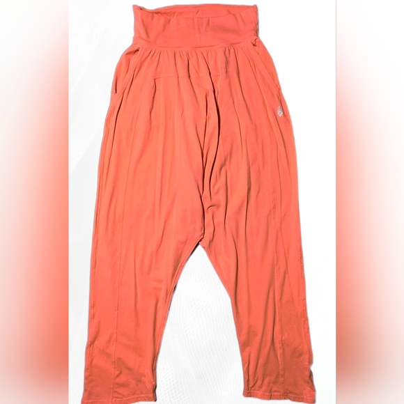 Free People Movement Neon Orange Harem Pants Size S - Picture 1 of 5